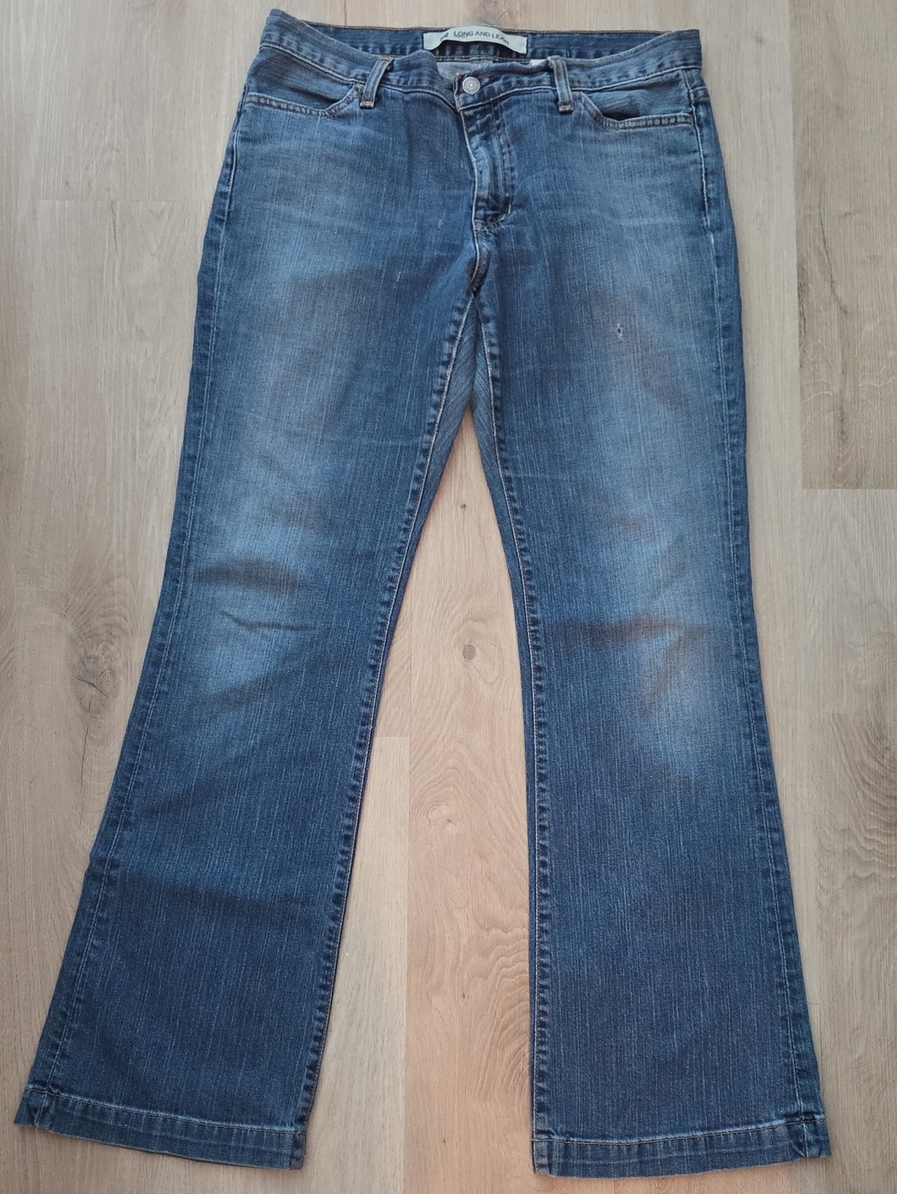 Gap Long & Lean Medium Wash Bootcut Jeans.
